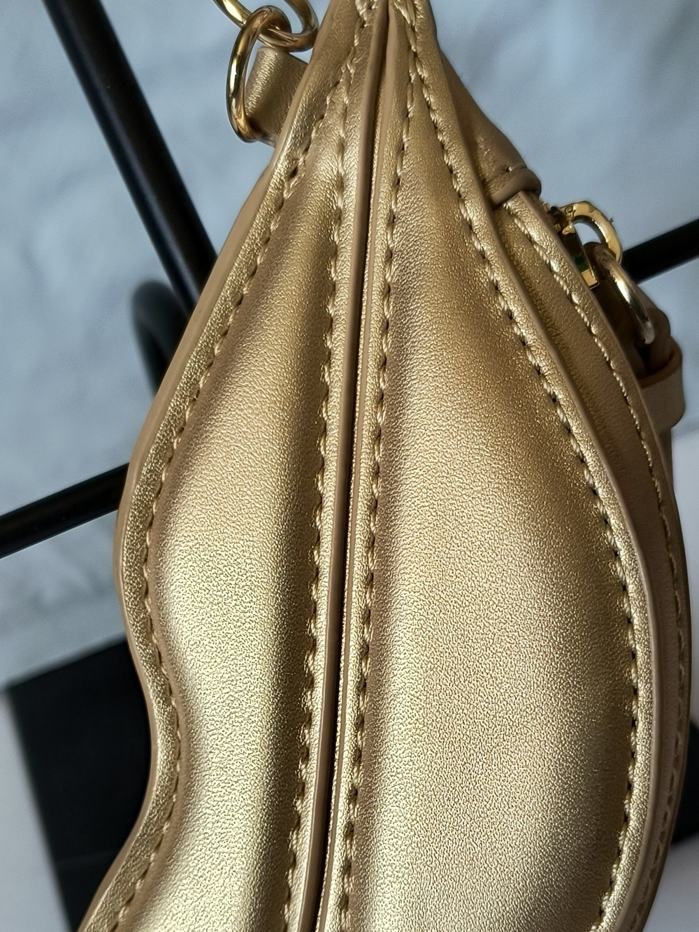 Gold Women's Leather - Sleek Metallic Finish